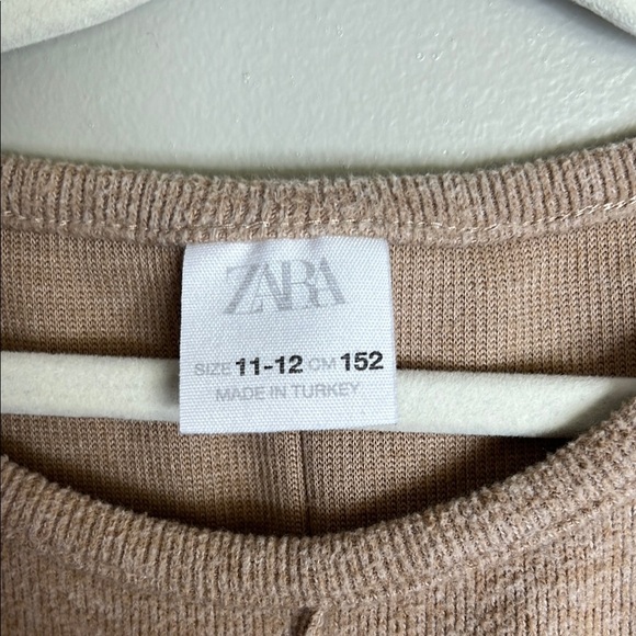 Zara Tan Short Sleeve Dress Kids 11-12 - Picture 2 of 6